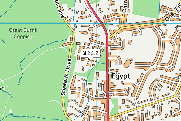 SL2 3JZ map - OS VectorMap District (Ordnance Survey)