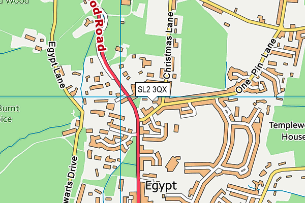 SL2 3QX map - OS VectorMap District (Ordnance Survey)