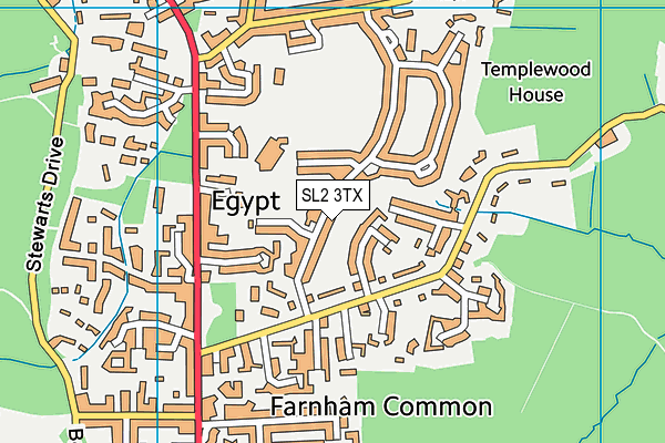 SL2 3TX map - OS VectorMap District (Ordnance Survey)