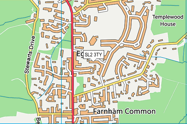SL2 3TY map - OS VectorMap District (Ordnance Survey)