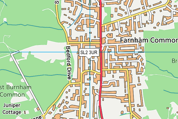 SL2 3UR map - OS VectorMap District (Ordnance Survey)