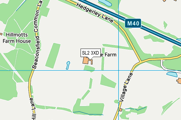 SL2 3XD map - OS VectorMap District (Ordnance Survey)