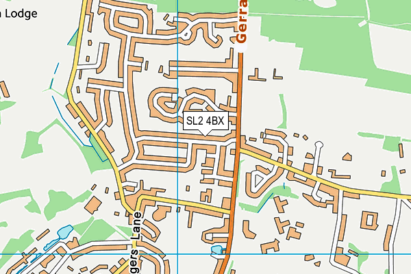 SL2 4BX map - OS VectorMap District (Ordnance Survey)