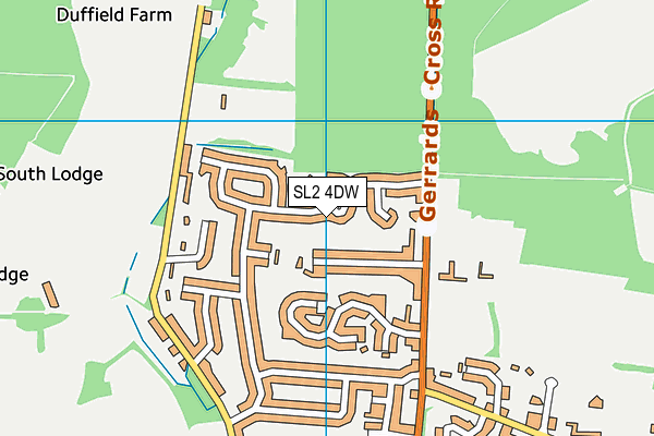 SL2 4DW map - OS VectorMap District (Ordnance Survey)