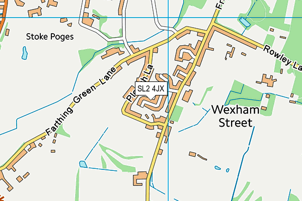 SL2 4JX map - OS VectorMap District (Ordnance Survey)