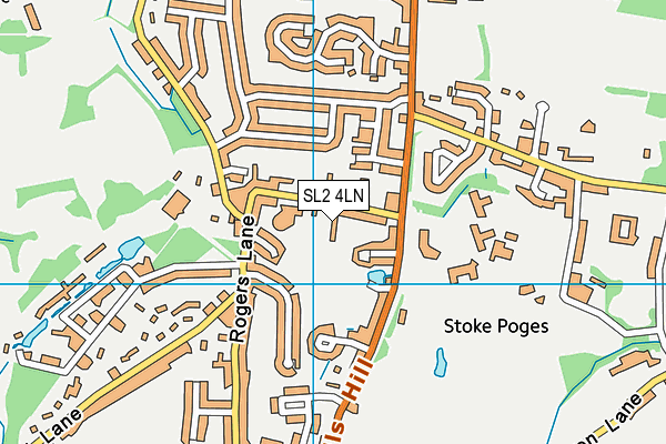 Stoke Poges Lawn Tennis Club map (SL2 4LN) - OS VectorMap District (Ordnance Survey)