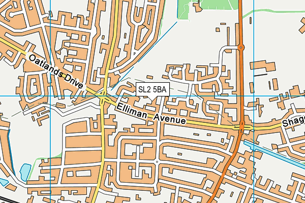 SL2 5BA map - OS VectorMap District (Ordnance Survey)