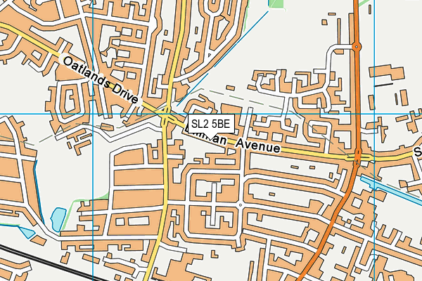 SL2 5BE map - OS VectorMap District (Ordnance Survey)