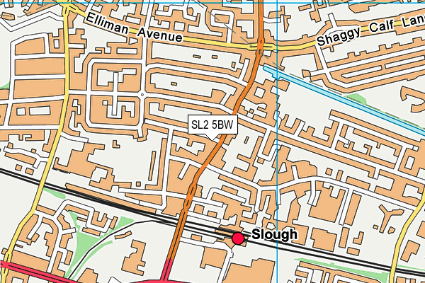 SL2 5BW map - OS VectorMap District (Ordnance Survey)
