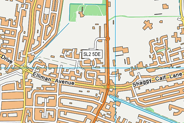 SL2 5DE map - OS VectorMap District (Ordnance Survey)