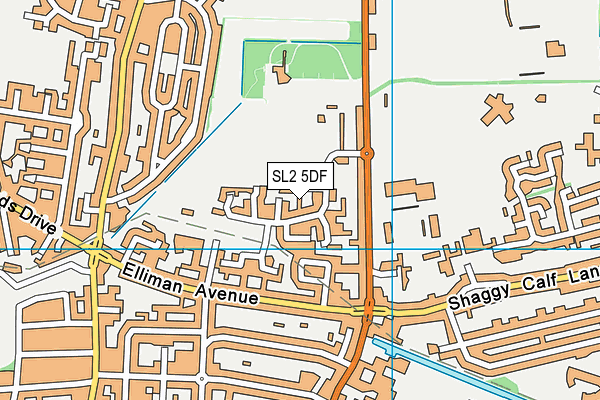 SL2 5DF map - OS VectorMap District (Ordnance Survey)