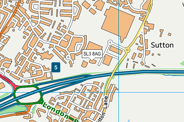SL3 8AG map - OS VectorMap District (Ordnance Survey)