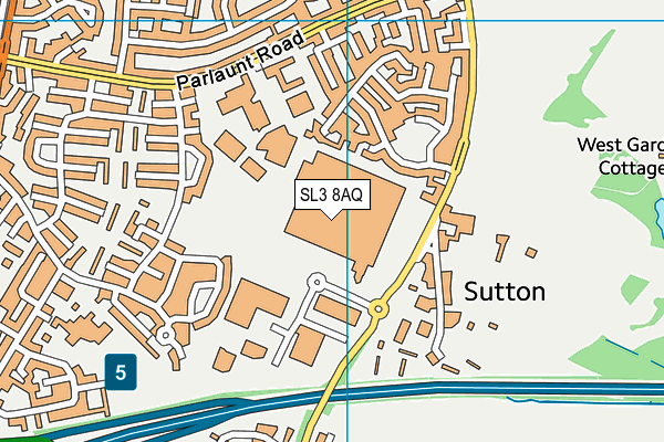 SL3 8AQ map - OS VectorMap District (Ordnance Survey)