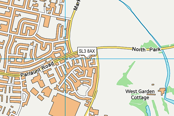 SL3 8AX map - OS VectorMap District (Ordnance Survey)