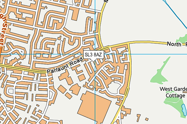 SL3 8AZ map - OS VectorMap District (Ordnance Survey)