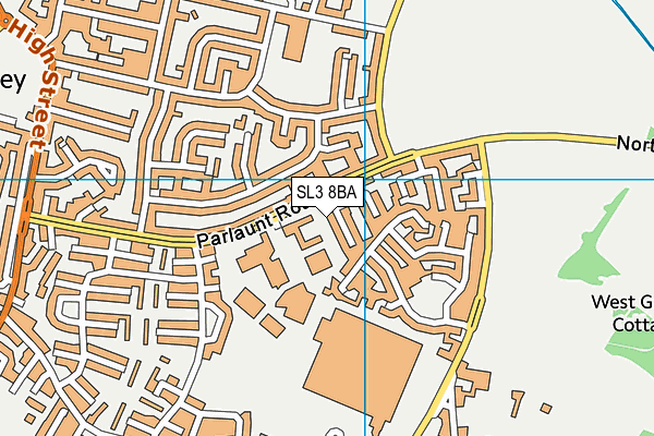 SL3 8BA map - OS VectorMap District (Ordnance Survey)