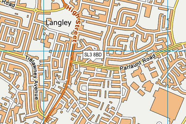 Langley Leisure Centre map (SL3 8BD) - OS VectorMap District (Ordnance Survey)