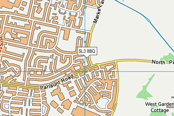 SL3 8BQ map - OS VectorMap District (Ordnance Survey)