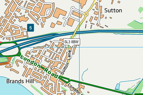SL3 8BW map - OS VectorMap District (Ordnance Survey)