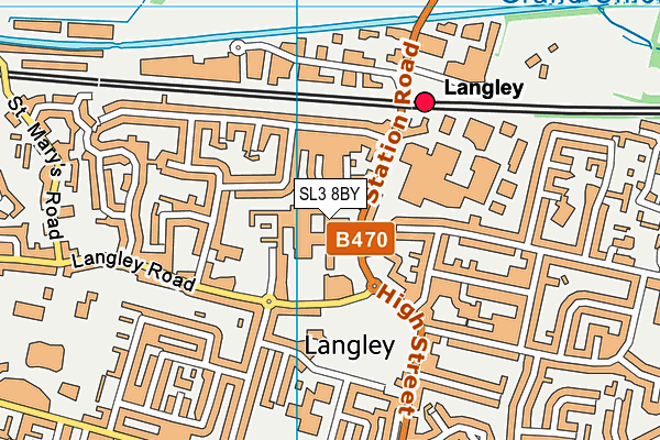 SL3 8BY map - OS VectorMap District (Ordnance Survey)