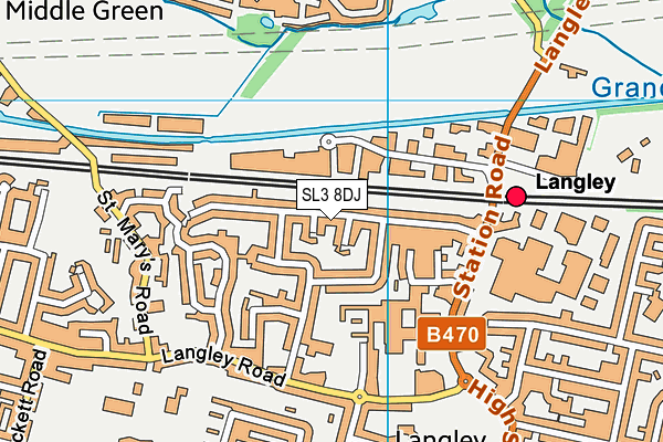 SL3 8DJ map - OS VectorMap District (Ordnance Survey)