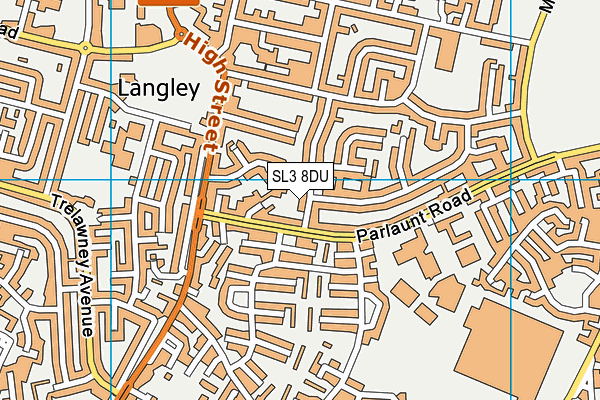 SL3 8DU map - OS VectorMap District (Ordnance Survey)