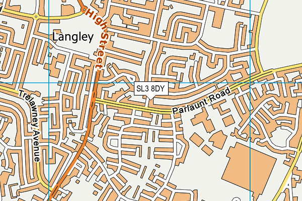 SL3 8DY map - OS VectorMap District (Ordnance Survey)
