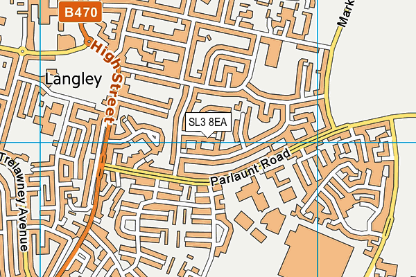 SL3 8EA map - OS VectorMap District (Ordnance Survey)