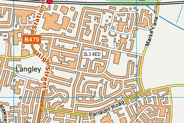 SL3 8ED map - OS VectorMap District (Ordnance Survey)