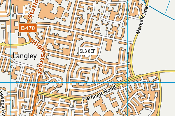 SL3 8EF map - OS VectorMap District (Ordnance Survey)