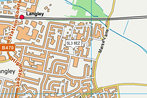 SL3 8EZ map - OS VectorMap District (Ordnance Survey)