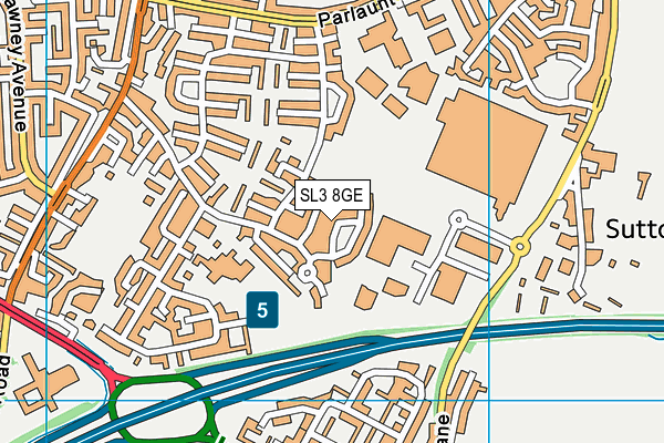 SL3 8GE map - OS VectorMap District (Ordnance Survey)