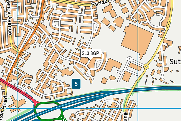 SL3 8GP map - OS VectorMap District (Ordnance Survey)