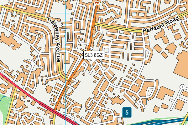 SL3 8GZ map - OS VectorMap District (Ordnance Survey)
