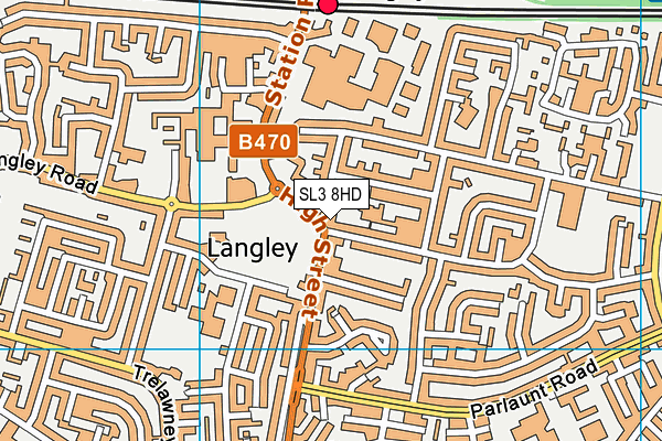 SL3 8HD map - OS VectorMap District (Ordnance Survey)