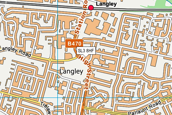 SL3 8HF map - OS VectorMap District (Ordnance Survey)
