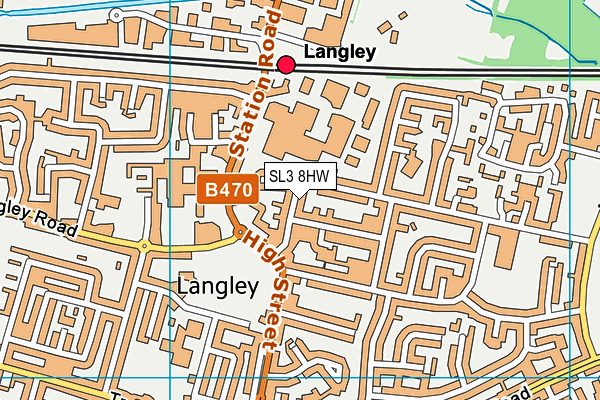 SL3 8HW map - OS VectorMap District (Ordnance Survey)