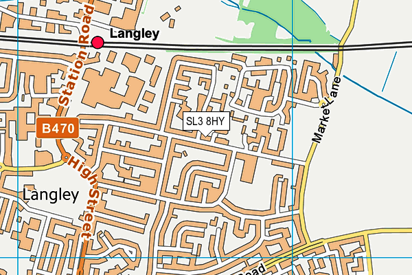 SL3 8HY map - OS VectorMap District (Ordnance Survey)