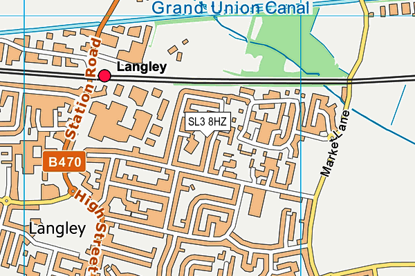 SL3 8HZ map - OS VectorMap District (Ordnance Survey)