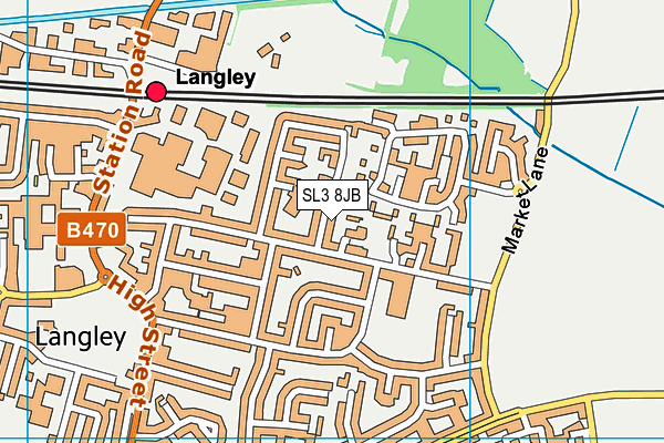 SL3 8JB map - OS VectorMap District (Ordnance Survey)