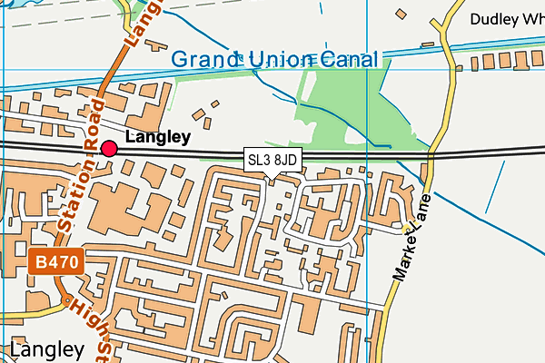 SL3 8JD map - OS VectorMap District (Ordnance Survey)