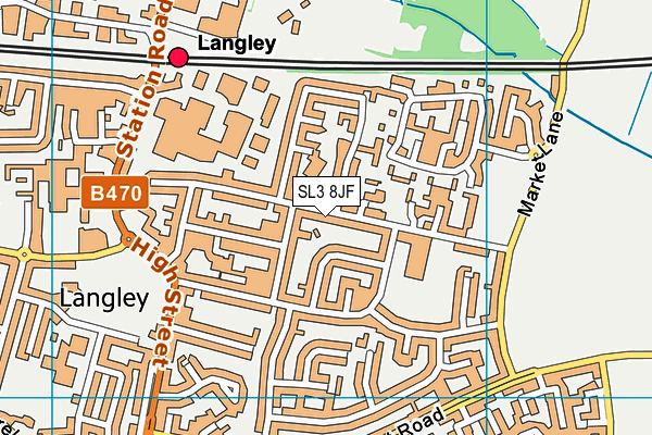 SL3 8JF map - OS VectorMap District (Ordnance Survey)