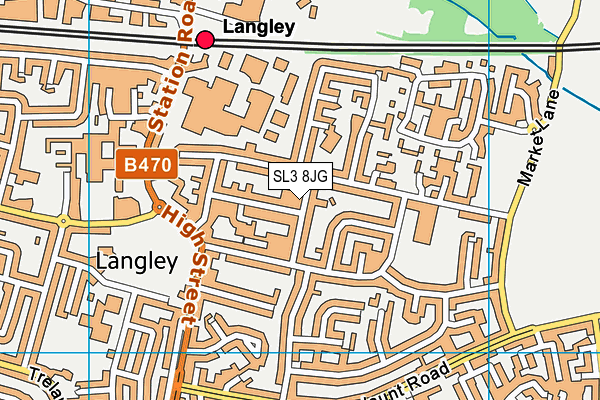 SL3 8JG map - OS VectorMap District (Ordnance Survey)