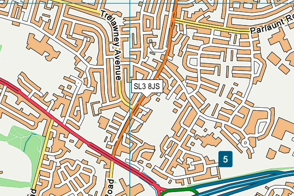 SL3 8JS map - OS VectorMap District (Ordnance Survey)