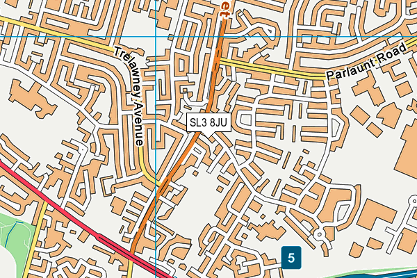 SL3 8JU map - OS VectorMap District (Ordnance Survey)