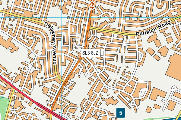 SL3 8JZ map - OS VectorMap District (Ordnance Survey)