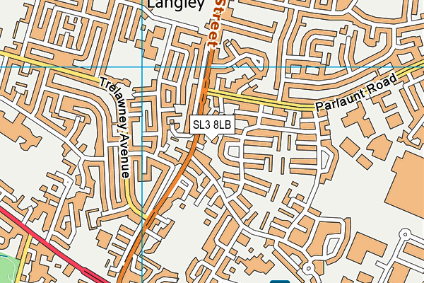 SL3 8LB map - OS VectorMap District (Ordnance Survey)