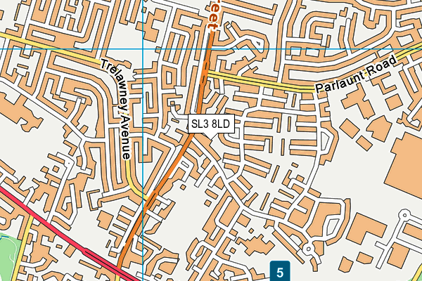 SL3 8LD map - OS VectorMap District (Ordnance Survey)