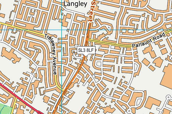 SL3 8LF map - OS VectorMap District (Ordnance Survey)