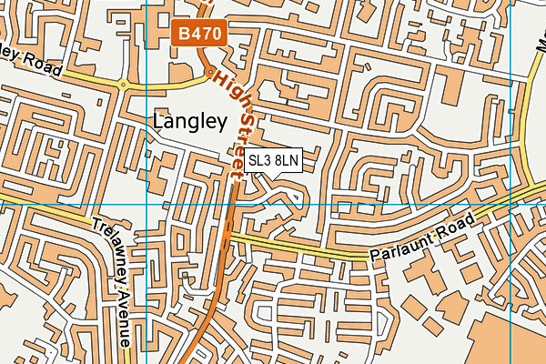 SL3 8LN map - OS VectorMap District (Ordnance Survey)